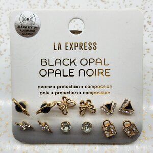 BFD - Rhinestone & Goldtone Stud Earrings 6 Pack